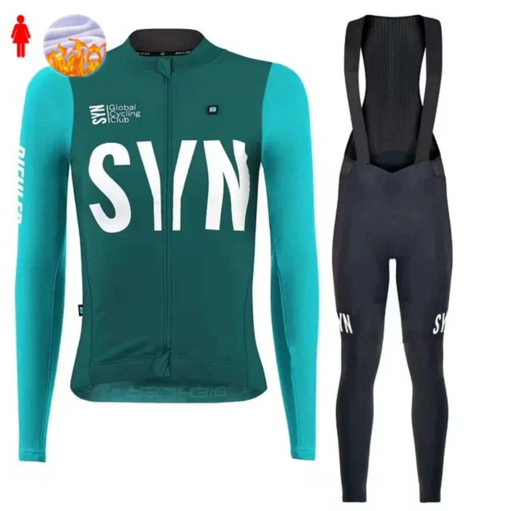 Cycling Gear Jersey - SYN Winter Fleece Fietsshirt Set dames